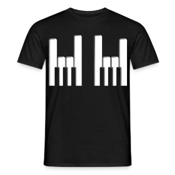 Touches de piano, cors aux doigts - T-shirt homme - noir - Devant - AI Model Male 178 light (178cm)