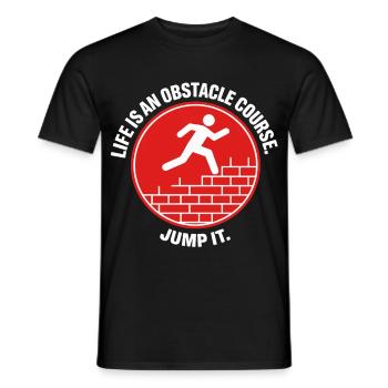 Parkour Life Obstacle Course Hindernislauf - Men's T-Shirt - black - Front - AI Model Male 178 light (178cm)