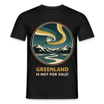 Greenland Is Not For Sale Aurora - Men's T-Shirt - black - Front - AI Model Male 178 light (178cm)