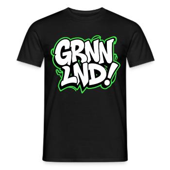 GRNNLND! Grönland Streetwear für Weltenbummler - Männer T-Shirt - Schwarz - Vorne - AI Model Male 178 light (178cm)