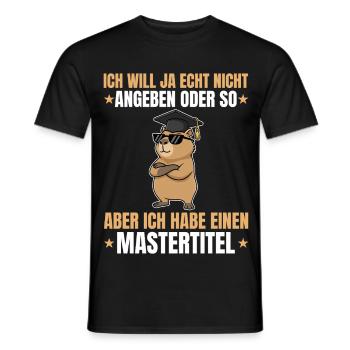 Masterprüfung bestanden Capybara mit Mastertitel - Männer T-Shirt - Schwarz - Vorne - AI Model Male 178 light (178cm)