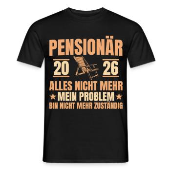 Pensionär 2026 Abschied Beamter Pension Geschenk - Männer T-Shirt - Schwarz - Vorne - AI Model Male 178 light (178cm)