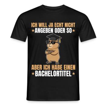 Examen de licence réussi Licence de Capybara - T-shirt homme - noir - Devant - AI Model Male 178 light (178cm)
