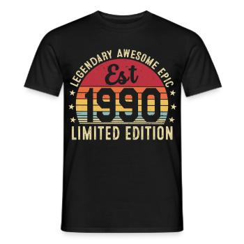 36th Anniversary - Vintage 1990 Gift - Men's T-Shirt - black - Front - AI Model Male 178 light (178cm)