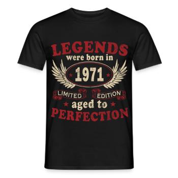 Geburtsjahr 1971 Vintage Geburtstag Legende 1971 - Männer T-Shirt - Schwarz - Vorne - AI Model Male 178 light (178cm)