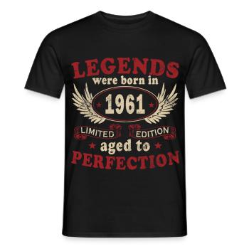 Jahrgang 1961 Legende Geburtsjahr 1961 Geschenk - Männer T-Shirt - Schwarz - Vorne - AI Model Male 178 light (178cm)