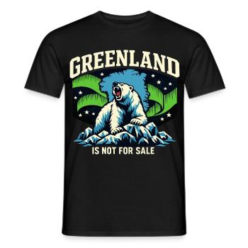 Le Groenland n’est pas à vendre. Pas de la main - T-shirt homme - noir - Devant - AI Model Male 178 light (178cm)