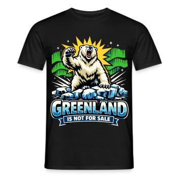 Le Groenland n’est pas à vendre. Cadeau politique drôle. - T-shirt homme - noir - Devant - AI Model Male 178 light (178cm)