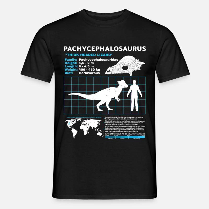 Pachycephalosaurus Fact Sheet - Männer T-Shirt - Schwarz