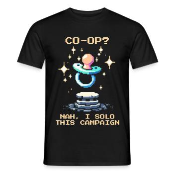 Solo statt Co-Op | Papa Humor Eltern - Männer T-Shirt - Schwarz - Vorne - AI Model Male 178 light (178cm)