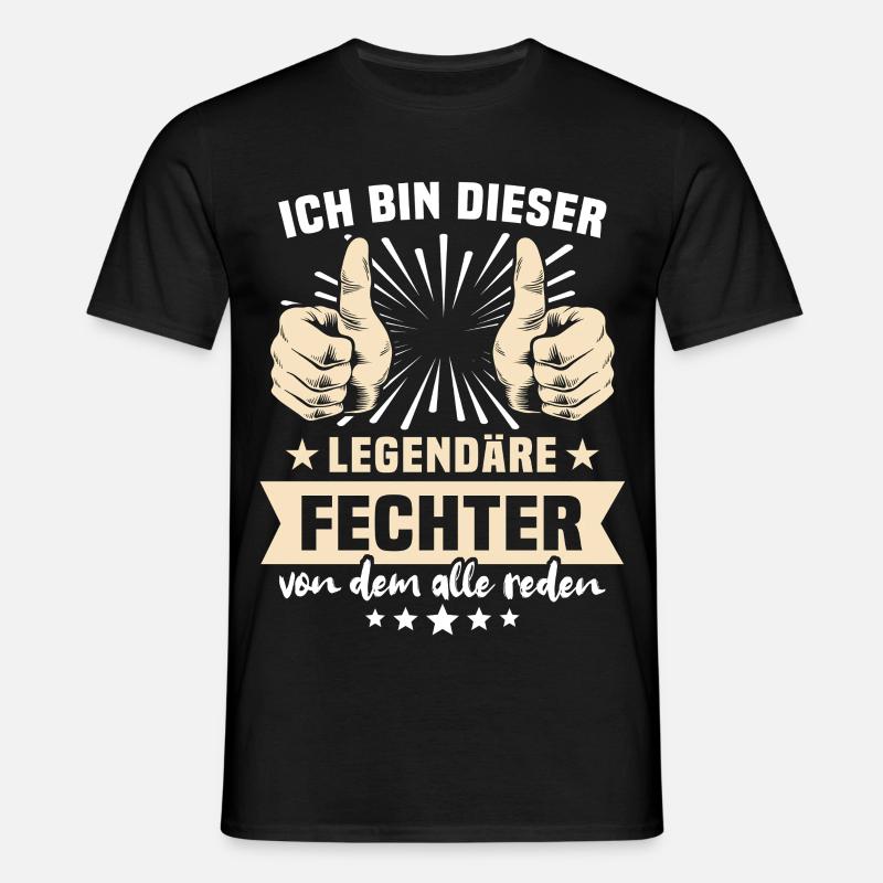 Fechter Sprüche - Männer T-Shirt - Schwarz
