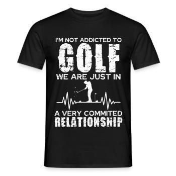 Golf Relationship: Committed Passion - Men's T-Shirt - black - Front - AI Model Male 178 light (178cm)