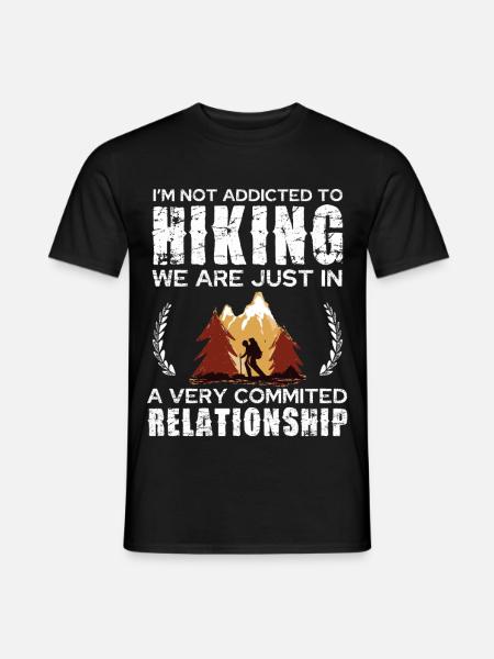 Hiking Commitment Tee Design - Männer T-Shirt - Schwarz