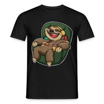 Sloth Pizza - Men's T-Shirt - black - Front - AI Model Male 178 light (178cm)