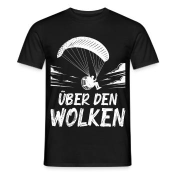 Gleitschirmflieger ÜBER DEN WOLKEN Lustiges - Männer T-Shirt - Schwarz - Vorne - AI Model Male 178 light (178cm)