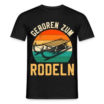Bob Driver BORN TO TOBOGGAN FUN - Men's T-Shirt - black - Front - AI Model Male 178 light (178cm)