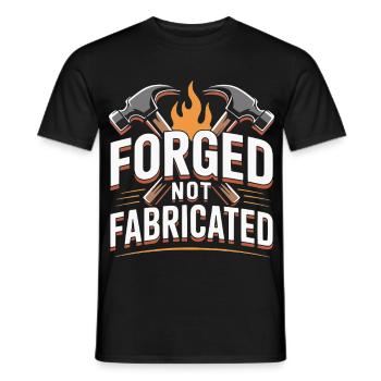 Forged Not Fabricated Blacksmith Saying - Men's T-Shirt - black - Front - AI Model Male 178 light (178cm)