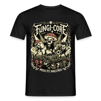Fungi Core Mosh Pit Maestros Pilz Metal - Männer T-Shirt - Schwarz - Vorne - AI Model Male 178 light (178cm)