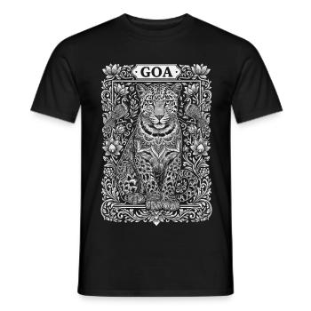Goa Leopard Mandala - Männer T-Shirt - Schwarz - Vorne - AI Model Male 178 light (178cm)