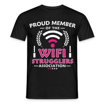 Membre fier de l’Association des Lutteurs du Wifi - T-shirt homme - noir - Devant - AI Model Male 178 light (178cm)