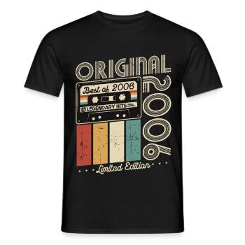 Original 2006 Vintage Vintage Birthday Retro - Men's T-Shirt - black - Front - AI Model Male 178 light (178cm)