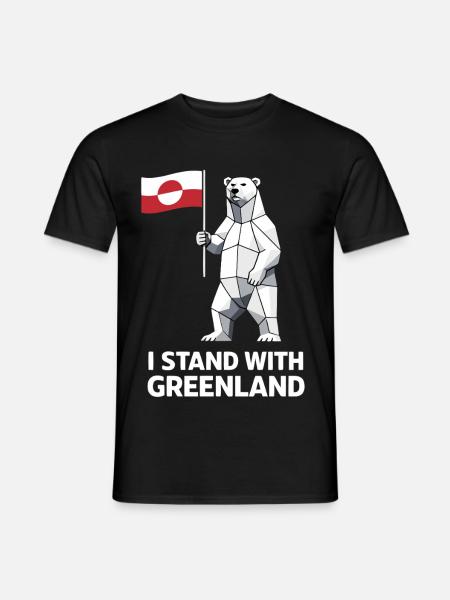 Grönland Eisbär Low Poly Flagge - Männer T-Shirt - Schwarz