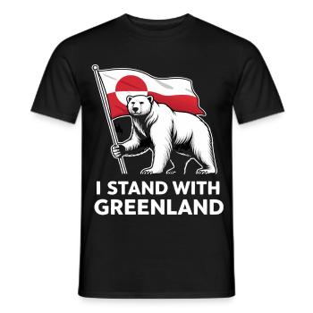 Drapeau de l’ours polaire du Groenland - T-shirt homme - noir - Devant - AI Model Male 178 light (178cm)