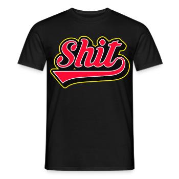 Shit Word Script Logo - Men's T-Shirt - black - Front - AI Model Male 178 light (178cm)