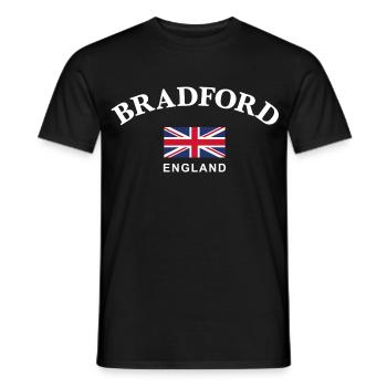 Bradford, Angleterre - T-shirt homme - noir - Devant - AI Model Male 178 light (178cm)