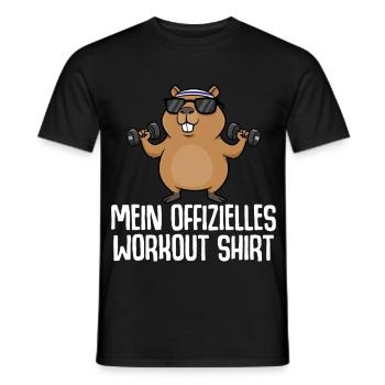 My official workout shirt Capybara Gym - Men's T-Shirt - black - Front - AI Model Male 178 light (178cm)