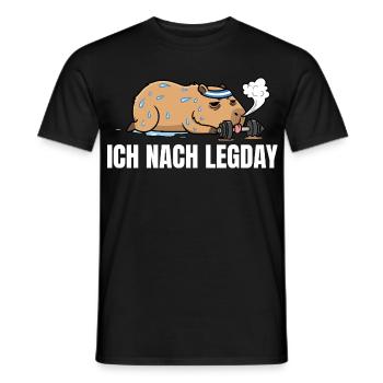 Legday Weight Lifting - Fun Capybara Workout - Men's T-Shirt - black - Front - AI Model Male 178 light (178cm)