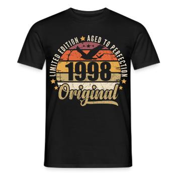 1998 Birthday Gift 1998 Original 1998 - Men's T-Shirt - black - Front - AI Model Male 178 light (178cm)