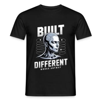Neurodivergent Neurodiversität Built Differend - Männer T-Shirt - Schwarz - Vorne - AI Model Male 178 light (178cm)