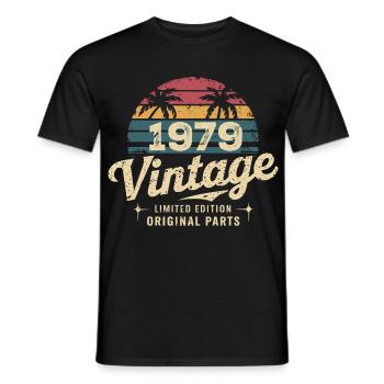 Awesome Since 1979 1979 Birthday Gift - Men's T-Shirt - black - Front - AI Model Male 178 light (178cm)