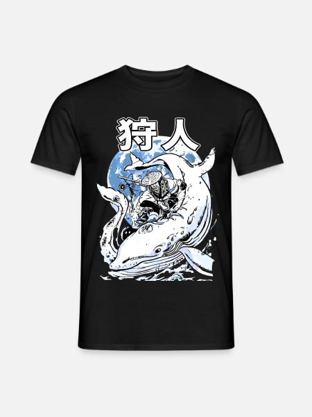 Japanischer Wal Kampf – Ukiyo-e Meereskunst - Männer T-Shirt - Schwarz
