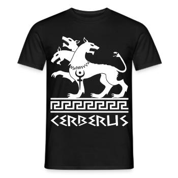 Chien Cerbère blanc - T-shirt homme - noir - Devant - AI Model Male 178 light (178cm)
