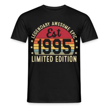 31st Anniversary - Vintage Gift 1995 - Men's T-Shirt - black - Front - AI Model Male 178 light (178cm)