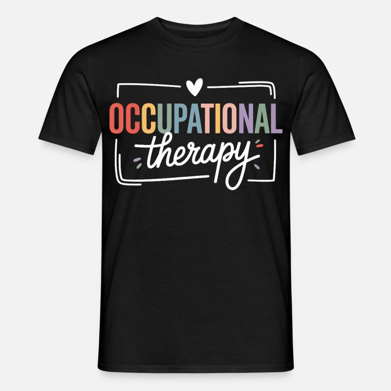 Farbige Berufstherapie Typografie - Männer T-Shirt - Schwarz
