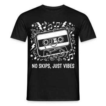 No Skips Just Vibes Cassette - Men's T-Shirt - black - Front - AI Model Male 178 light (178cm)