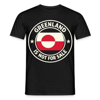 Groenland Groenland Pas à vendre Drôle - T-shirt homme - noir - Devant - AI Model Male 178 light (178cm)