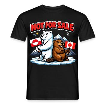 Groenland Non à vendre Politique drôle - T-shirt homme - noir - Devant - AI Model Male 178 light (178cm)