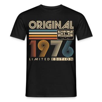 Cadeau d’anniversaire pour le 50e anniversaire 1976 Vintage Retro - T-shirt homme - noir - Devant - AI Model Male 178 light (178cm)