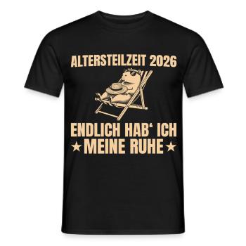 Partial retirement 2026 Finally I have my peace - Men's T-Shirt - black - Front - AI Model Male 178 light (178cm)