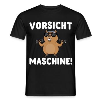 Fitness Vorsicht Maschine - Capybara Workout - Männer T-Shirt - Schwarz - Vorne - AI Model Male 178 light (178cm)