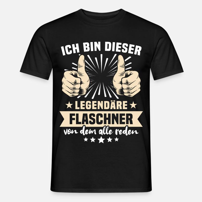 Flaschner Sprüche - Männer T-Shirt - Schwarz