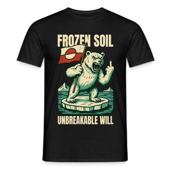 Frozen Soil Unbreakable Will Greenland Flag Shirt - Männer T-Shirt - Schwarz - Vorne - AI Model Male 178 light (178cm)