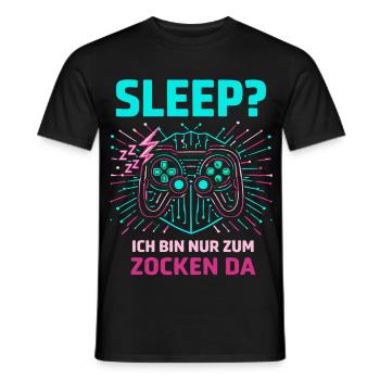Gaming Sleep - Men's T-Shirt - black - Front - AI Model Male 178 light (178cm)