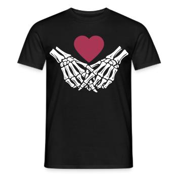  ewige Liebe | Knochenhände | Skelett | Herz - Männer T-Shirt - Schwarz - Vorne - AI Model Male 178 light (178cm)