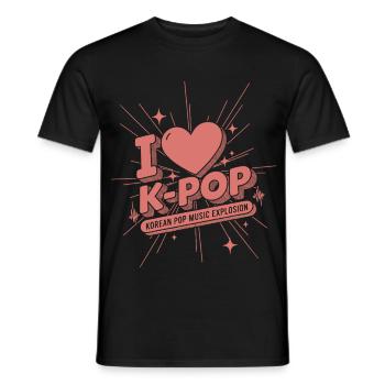 J’adore la K-Pop Pop Explosion de la musique pop coréenne Fans de Kpop - T-shirt homme - noir - Devant - AI Model Male 178 light (178cm)