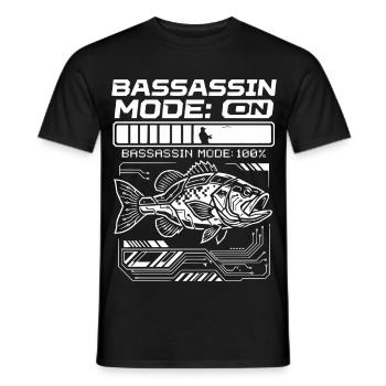 Mode Bassassin sur la pêche au bar à 100 % - T-shirt homme - noir - Devant - AI Model Male 178 light (178cm)